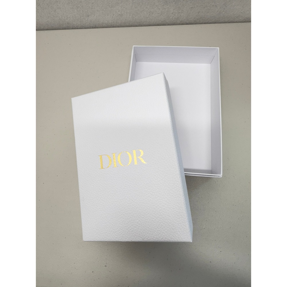 Authentic Dior White Pebbled Gold Foil Logo Luxury Empty Box 10x6.75x3